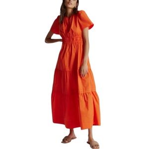 Quince Orange Maxi Dress Elegant Flow